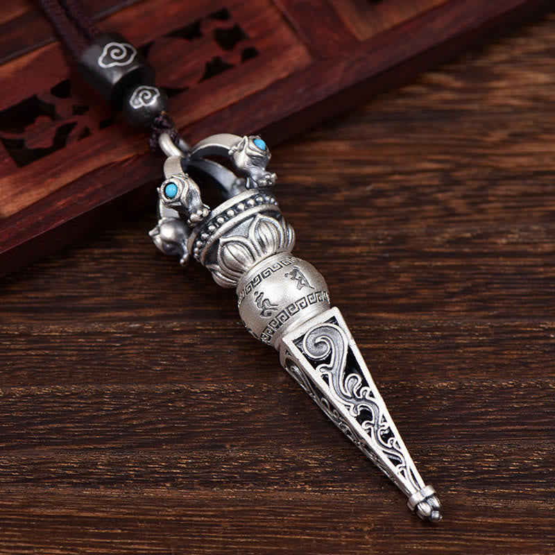 Colgante de collar giratorio con diseño de sabiduría de Buddha Stones , Om Mani Padme Hum tibetano, Dorje Vajra - image 1