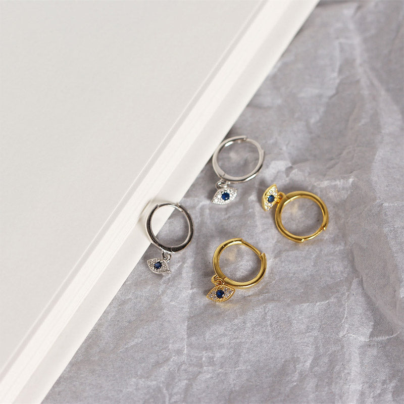 Pendientes de plata de ley 925 con Buddha Stones , protección contra el mal de ojo
