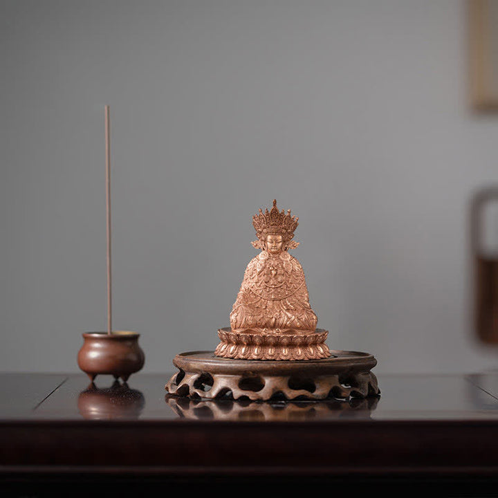 Estatua de cobre hecha a mano de la compasión de la estatuilla de Buda Shakyamuni Decoración - 10*8 cm - image 0