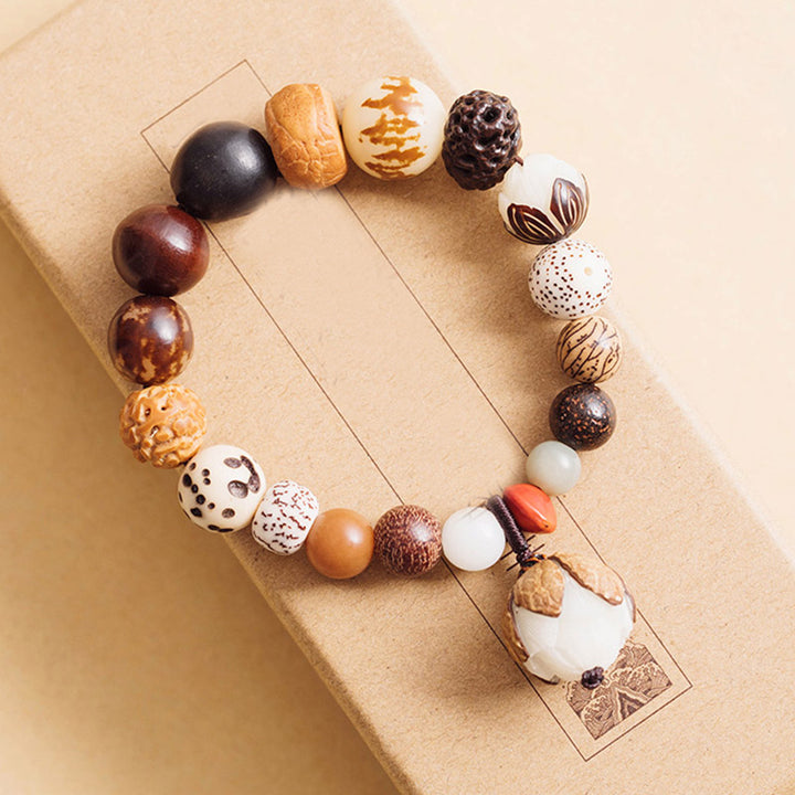 Pulsera Mala de muñeca de la paz de la sabiduría del loto de la semilla de Bodhi