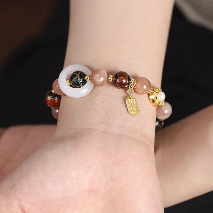 Buddha Stones, incienso tibetano, ceniza de cristal Liuli, piedra Tridacna, piedra solar, Om Mani Padme Hum, pulsera con dije de rueda de oración