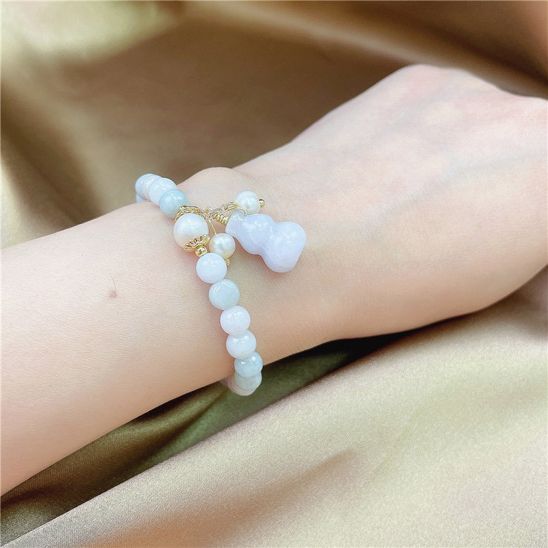 Pulsera con dijes de protección de bendición de calabaza de jade con Buddha Stones