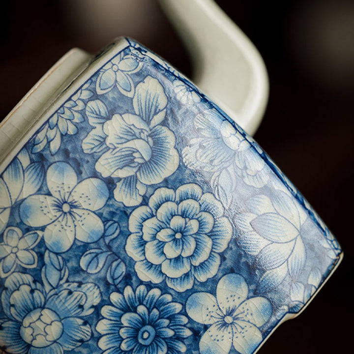 Buddha Stones porcelana azul y blanca té chino Gongfu cerámica tetera de kungfú taza filtro de té bote