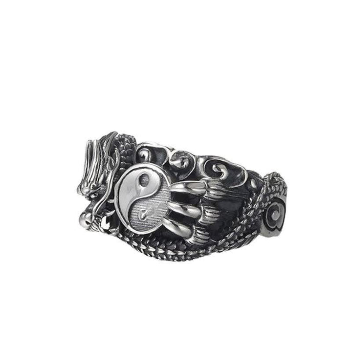 Anillo de éxito de protección Dragon Paw Yin Yang