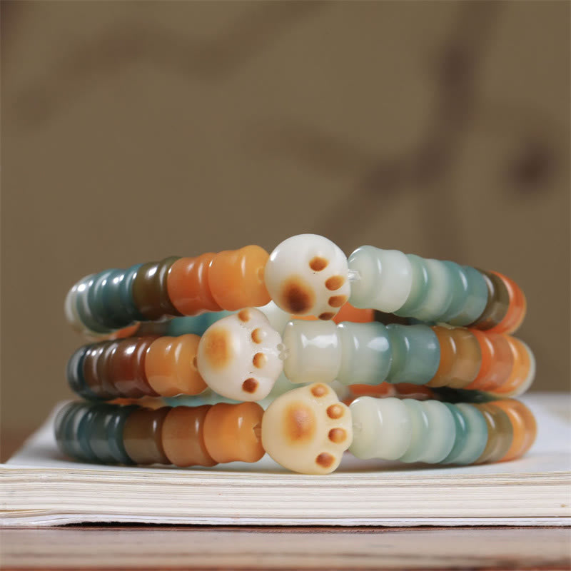 Pulsera colorida de la sabiduría de la pata del gato de la semilla de Bodhi de las Buddha Stones - image 6