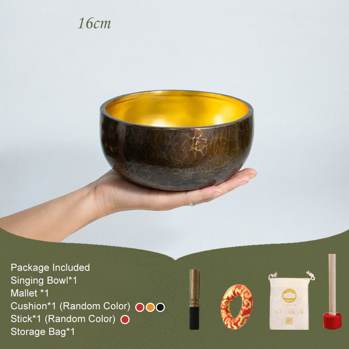Cuenco de sonido de meditación tibetana, juego de cuencos de canto de atención plena para Yoga curativo hecho a mano - 16 cm - image 2