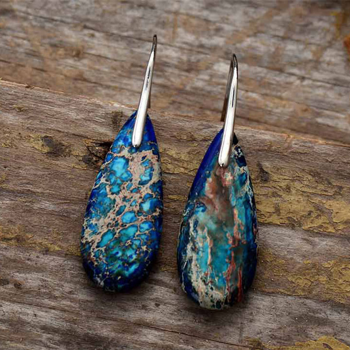 Pendientes de cristal curativo de piedra emperador