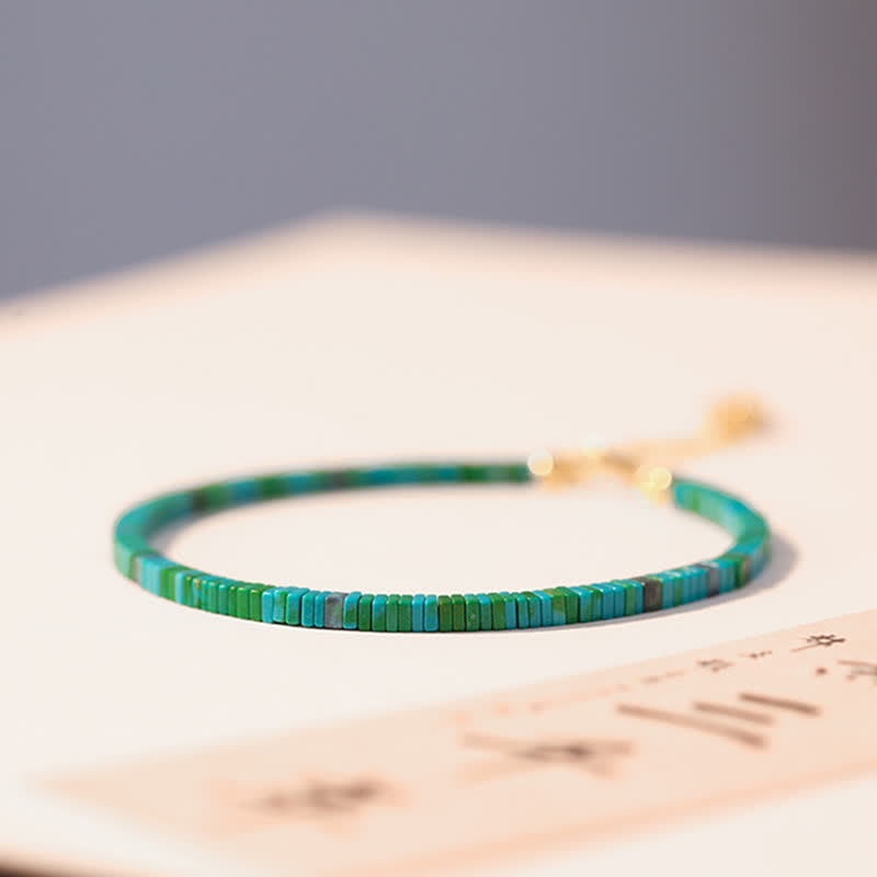 Pulsera de cadena de fuerza de amistad con cuentas turquesas
