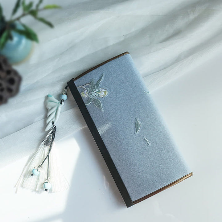 Monedero de compras con bordado de doble cara de bambú, flor de Buddha Stones , ciruela, flor de melocotón, tarjetero para efectivo de gran capacidad - image 10