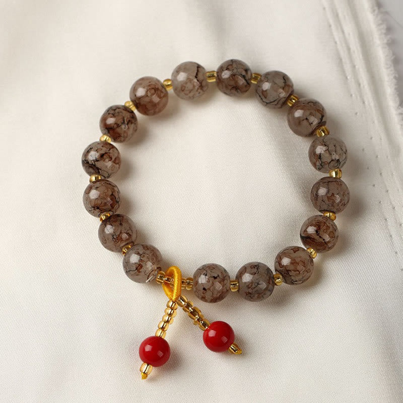 Pulsera de armonía con cuentas de cristal Liuli de Buddha Stones