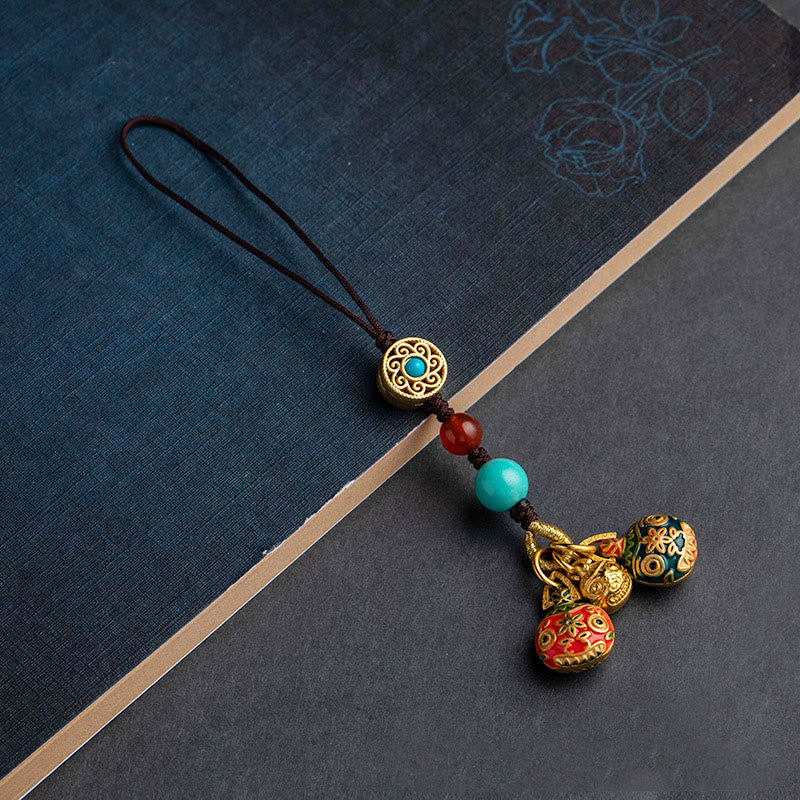 Buddha Stones, oro, bestia tragadora, familia, suerte, llavero de coche, decoración colgante para teléfono