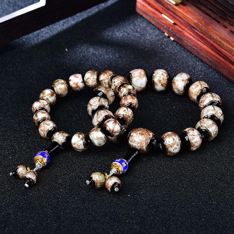 Pulsera curativa de ágata de vena de dragón tibetano