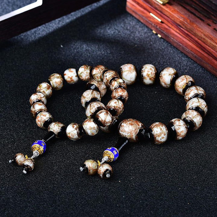 Pulsera curativa de ágata de vena de dragón tibetano