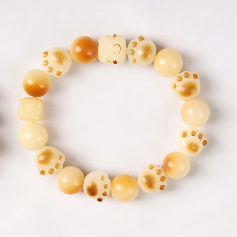 Pulsera de la paz con Buddha Stones, semilla de Bodhi Natural, sándalo, cabeza de gato bonita de la suerte, garra de pata - Pata de gato con semilla de Bodhi (circunferencia de muñeca: 14-17 cm) - image 13
