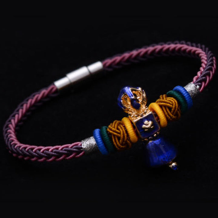 Pulsera tibetana hecha a mano Dorje Vajra fuerza ocho hilos cuerda