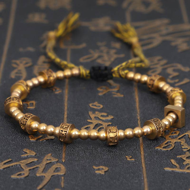 Pulsera de riqueza con seis palabras verdaderas de maldición tibetana de Buddha Stones