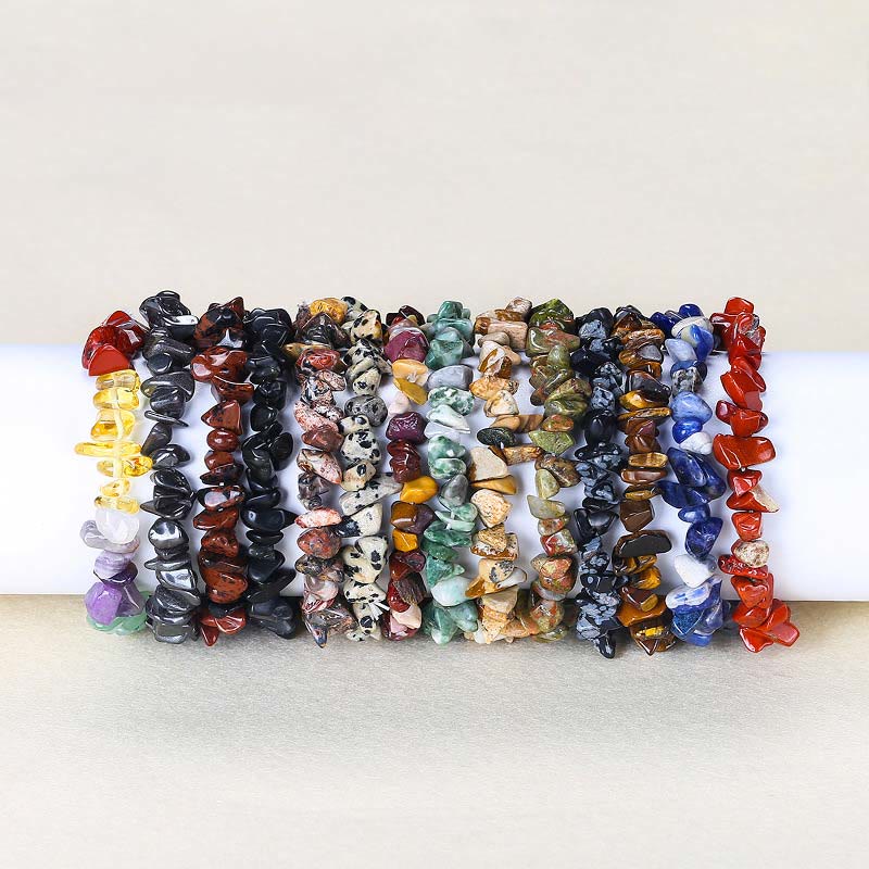 Pulsera calmante de calidez de piedra de cristal de forma irregular natural - image 60