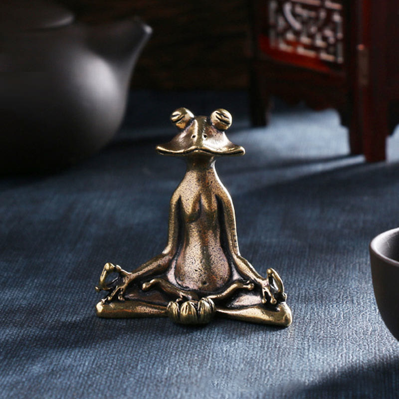 Buddha Stones, Mini Rana pequeña, Tortuga, pez Koi, Caracol, cangrejo, cobre, riqueza, decoración del hogar - Decoración de rana y quemador de incienso - image 0