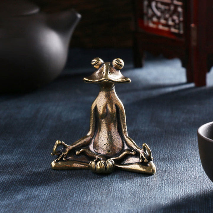 Buddha Stones, Mini Rana pequeña, Tortuga, pez Koi, Caracol, cangrejo, cobre, riqueza, decoración del hogar - Decoración de rana y quemador de incienso - image 0