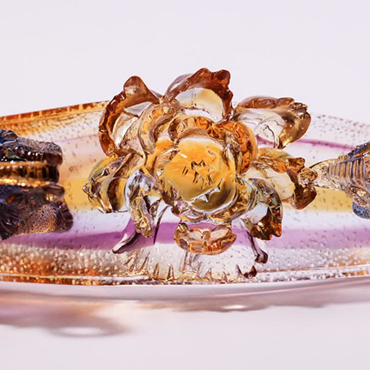 Decoración del hogar hecha a mano de Liuli Crystal Ruyi Elephant Art Piece con base de cristal - image 11