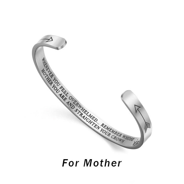 Pulseras inspiradoras de Buddha Stones, regalo personalizado para ella, brazalete con Mantra grabado, joyería de corona