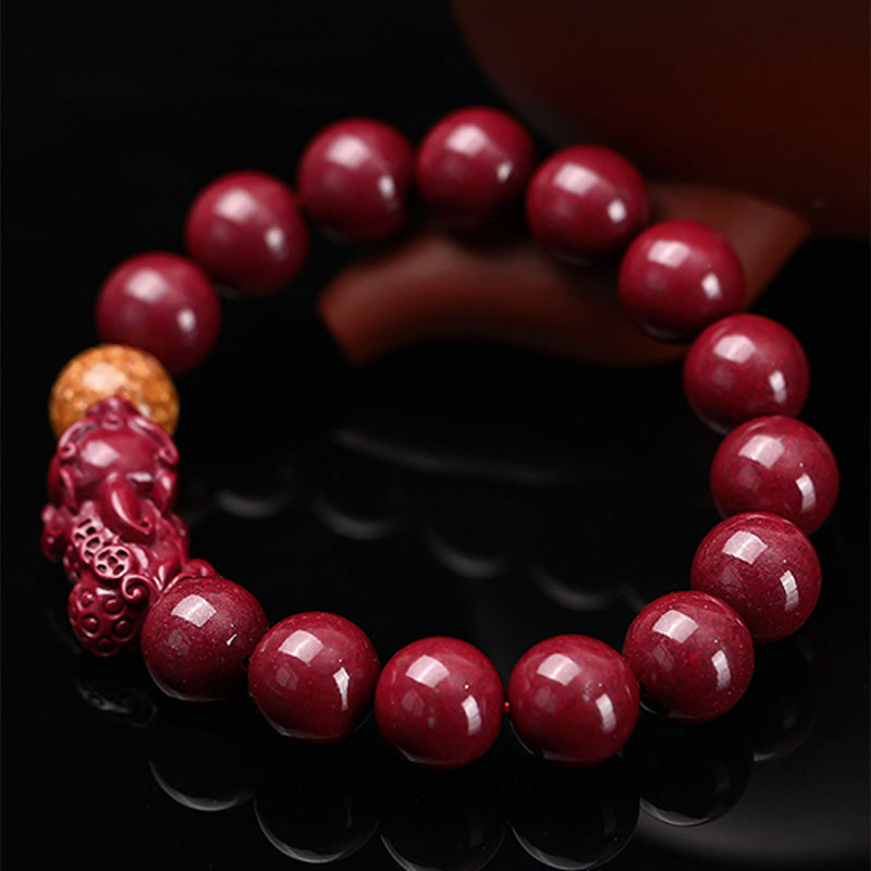 Pulsera Calma Pixiu Cinabrio Tibetano Buddha Stones