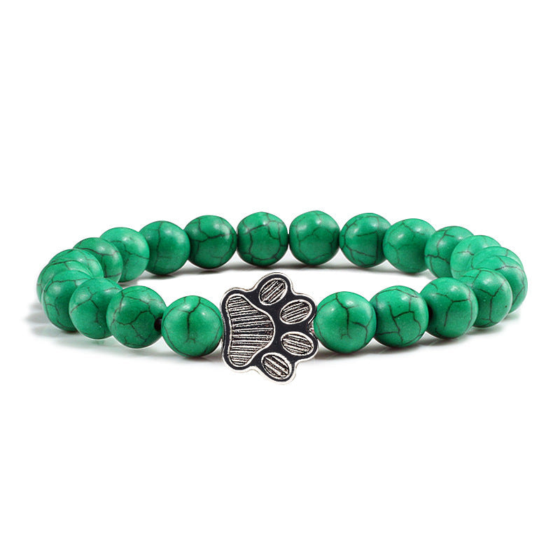 Pulsera de piedra Buddha Stones “Save A Dog” - Cuentas de color verde oscuro - image 20