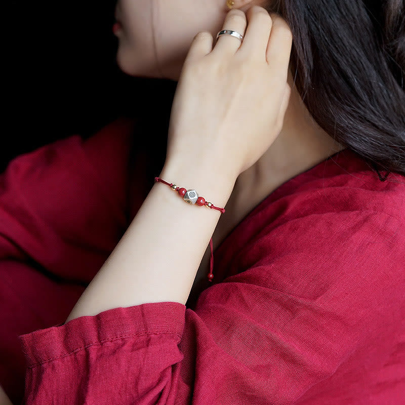 Pulsera trenzada de plata de ley 925 hecha a mano con Buddha Stones , zodíaco chino, Buda natal, cinabrio - image 8