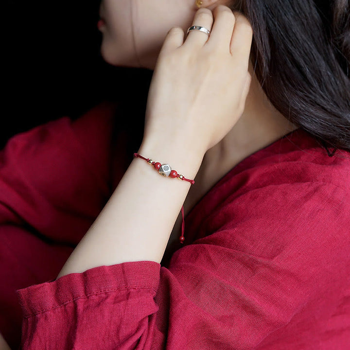 Pulsera trenzada de plata de ley 925 hecha a mano con Buddha Stones , zodíaco chino, Buda natal, cinabrio - image 8