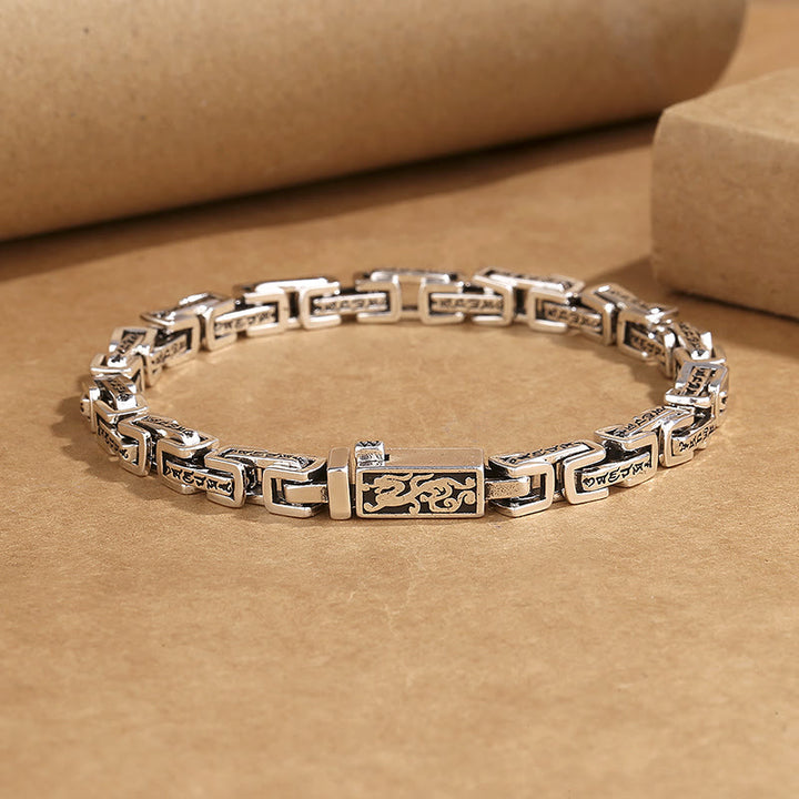 Pulsera de cobre con Buddha Stones, dragón Om Mani Padme Hum grabado, suerte y éxito - 22 cm se ajusta a la circunferencia de la muñeca: 20-21 cm - image 0