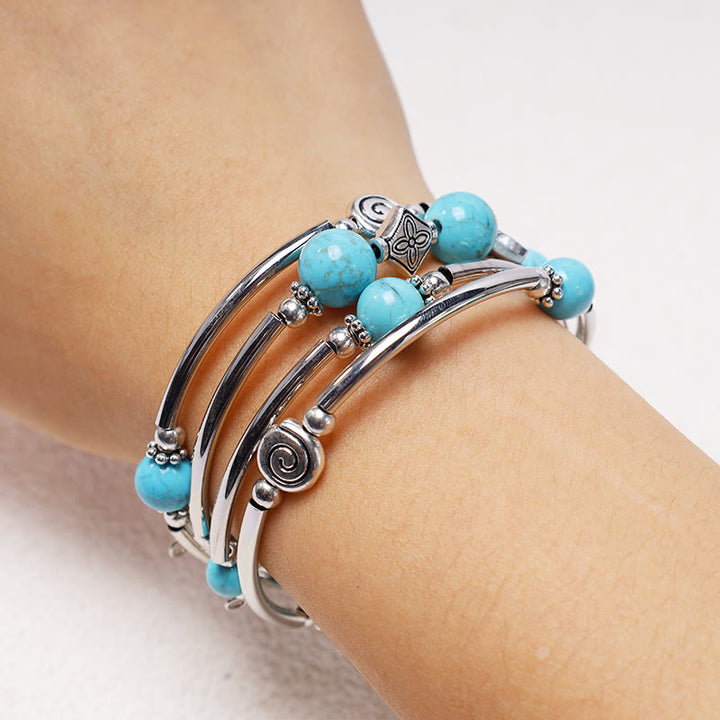 Pulsera de equilibrio de turquesa tibetana con Buddha Stones