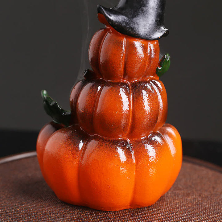 Quemador de incienso de fuente de humo de reflujo de resina fantasma de calabazas de Halloween Decoración