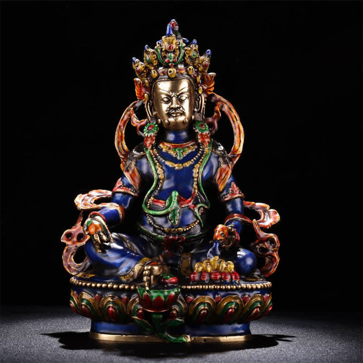 Estatuilla amarilla de Jambhala Bodhisattva, estatua de cobre de serenidad, decoración del hogar - image 11