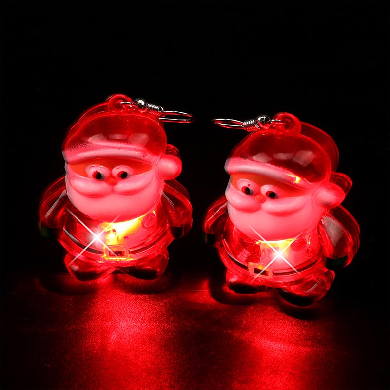 Pendientes luminosos de alce de árbol de Papá Noel de Navidad LED