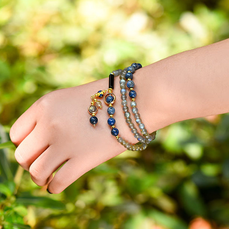 Pulsera Positiva Curativa Calma Lazurita Piedra Lunar