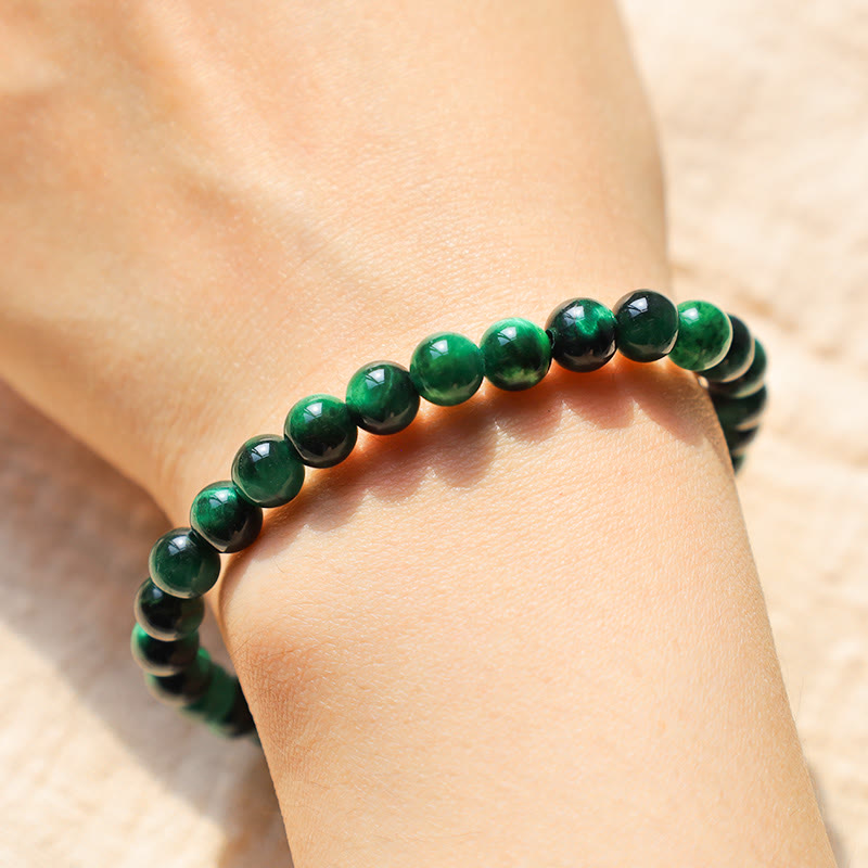Pulsera de energía curativa para crecimiento de ojo de tigre con Buddha Stones