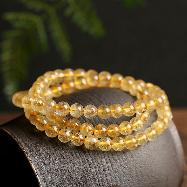 Pulsera de protección de la prosperidad con citrino natural de Buddha Stones