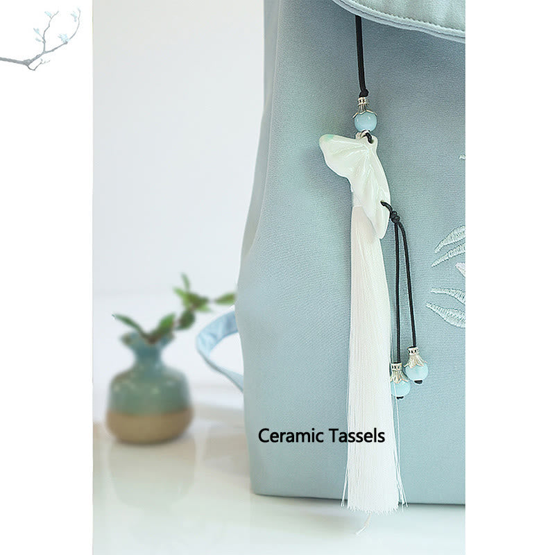 Mochila de lona de gran capacidad bordada hecha a mano con Buddha Stones - image 7