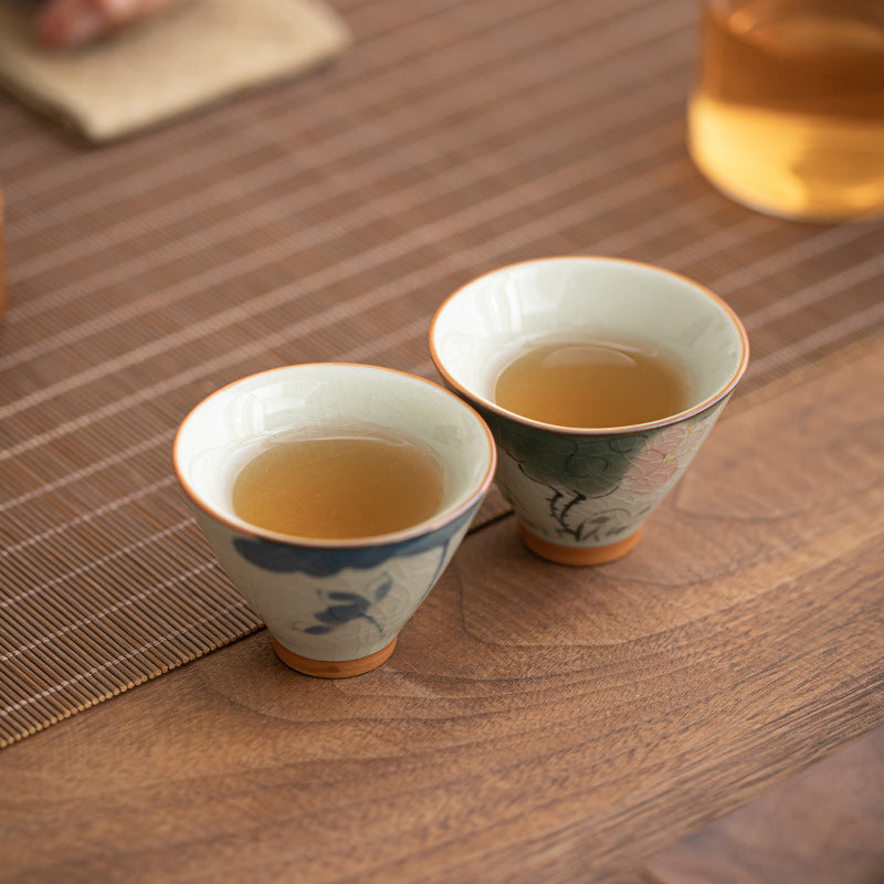 Taza de té de cerámica con Buddha Stones, bote de caqui, pez Koi, loto, taza de té de Kung Fu, 50ml