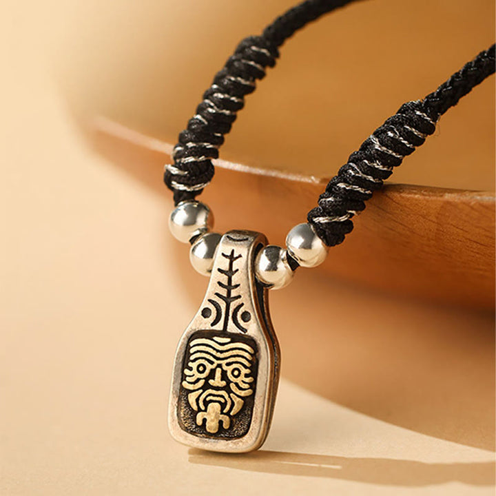 Collar con colgante de cuerda de protección de la diosa de la riqueza Zakiram de plata de ley 925 tibetana con Buddha Stones - image 7
