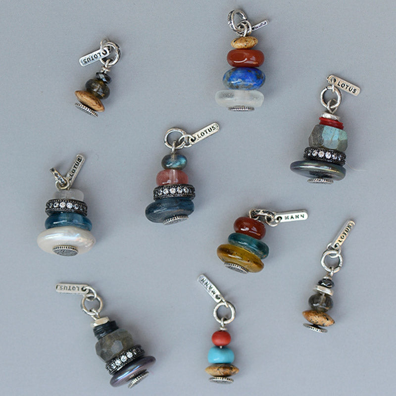 Collar con Buddha Stones Zen Cairn Labradorita con varios cristales - image 5