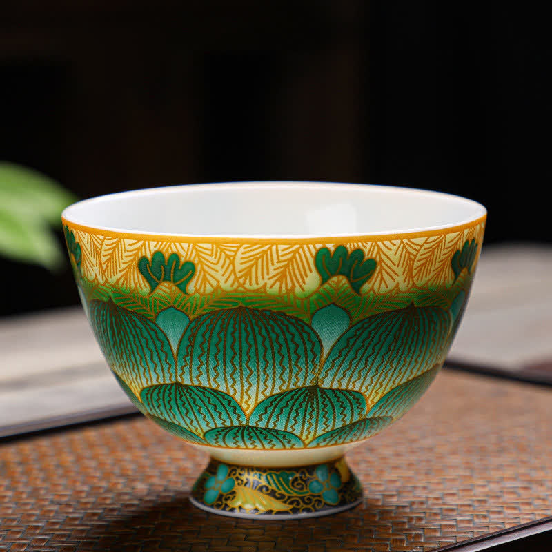 Tazas de té de flor de taza de té de cerámica de loto de Buddha Stones 100ml
