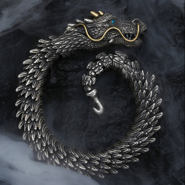 Pulsera de cadena de protección de la suerte con amuleto hecho a mano de dragón nórdico de Buddha Stones