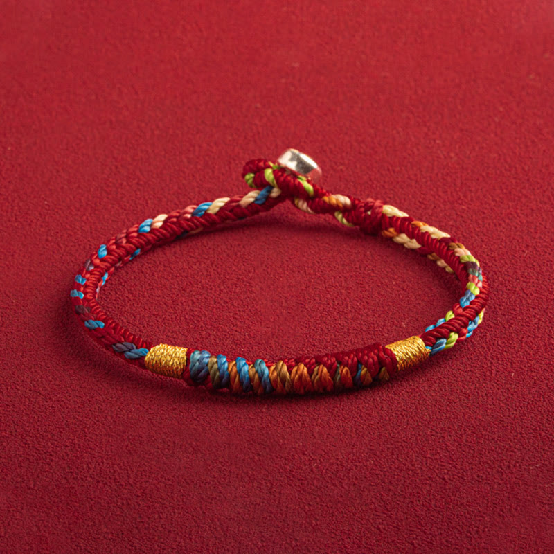 Buddha Stones Pulsera multicolor con Que estés seguro y afortunado en el próximo año