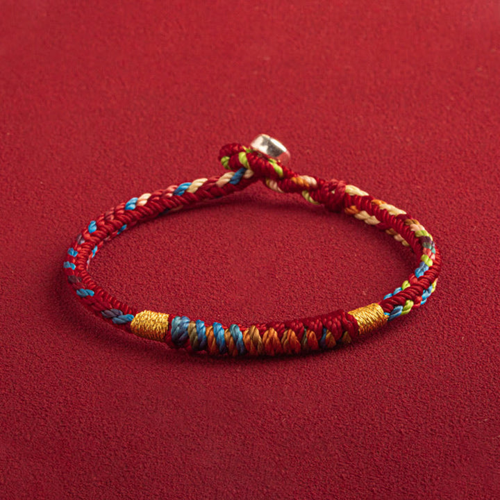 Buddha Stones Pulsera multicolor con Que estés seguro y afortunado en el próximo año