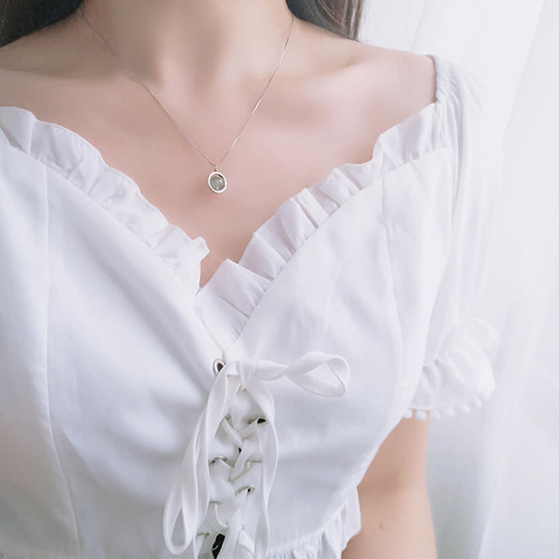 Collar con colgante giratorio con diseño de planeta del amor, piedra lunar de plata de ley 925 con Buddha Stones - image 6