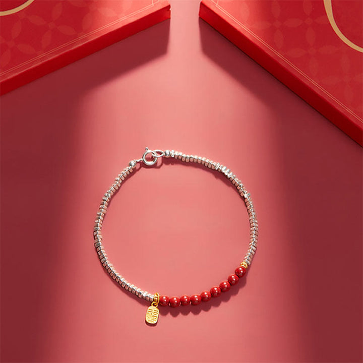 Pulsera de bendición con carácter de cinabrio Fu de plata de ley 925 con Buddha Stones - image 7