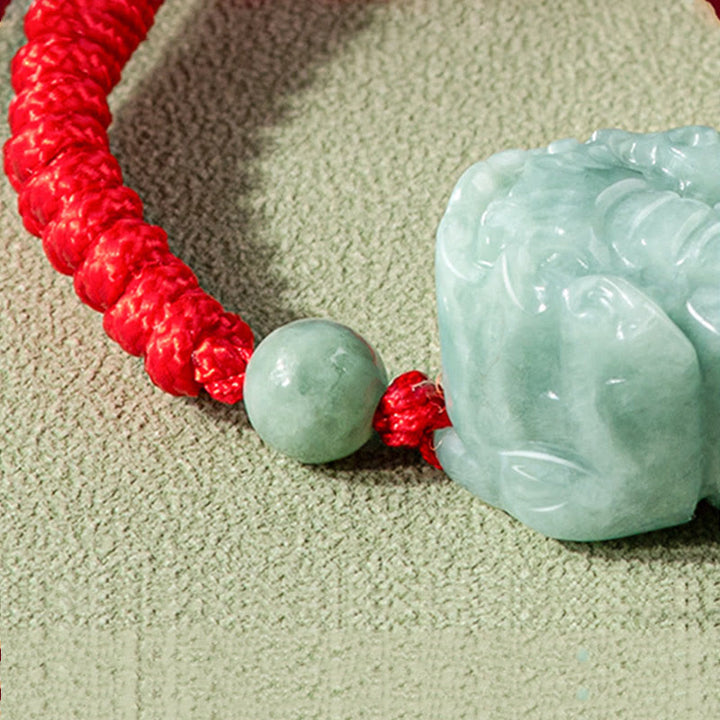 Pulsera de cuerda trenzada con nudo King Kong, protección PiXiu de Jade Natural hecha a mano con Buddha Stones - image 5