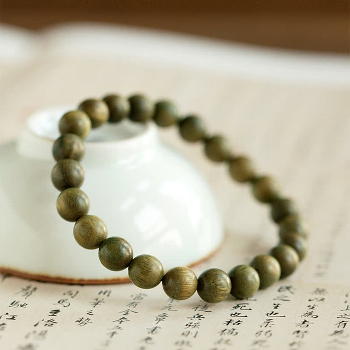 Pulsera de curación calmante de sándalo verde tibetano