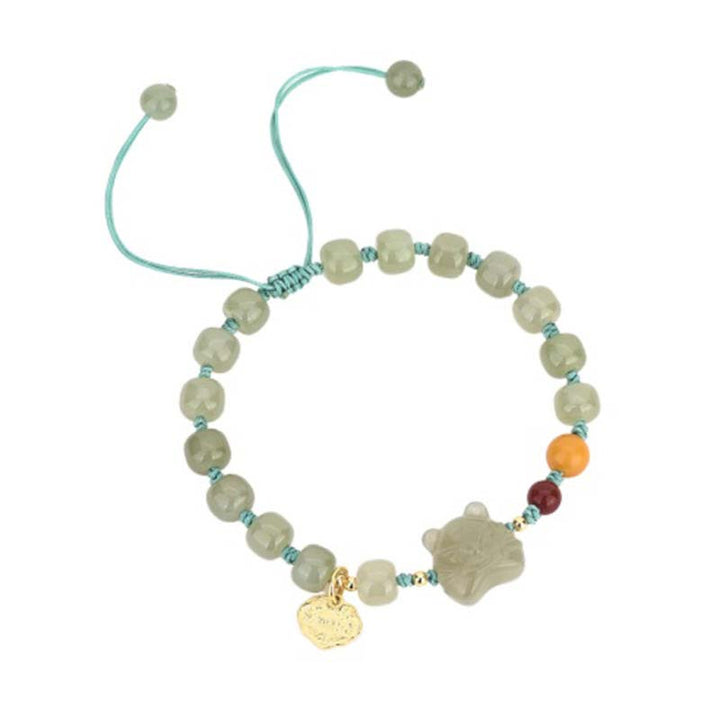 Pulsera de hilo de bendición de jade de tigre del zodíaco chino